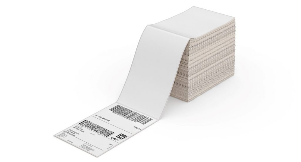 Complimentary pack of 500 shipping labels size 4x6 inches, stacked/fanfold