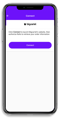 Connect BigCartel to Rollo App for shipping discounts, label printing, shipping label support, and more