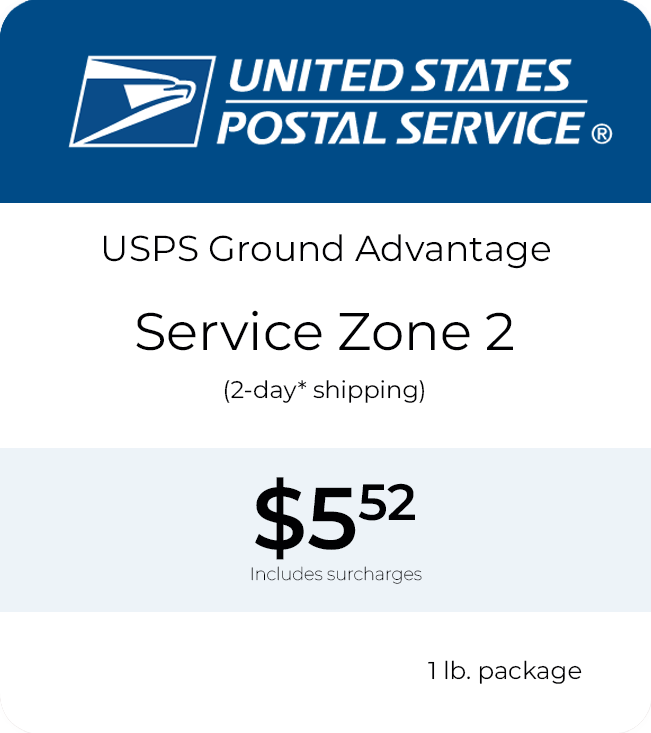 USPS Ground Advantage Service Zone 2 1 lb Package