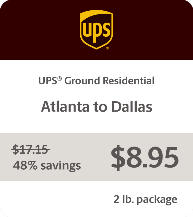 UPS ATL TO DALLAS SAMPLE RATES