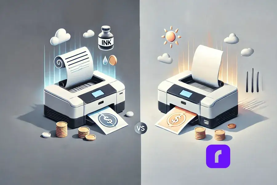 comparison of inkjet printer vs barcode label printer.