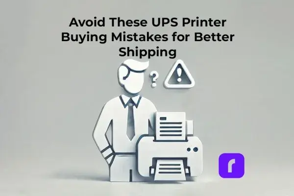 Business owner next to a ups printer.