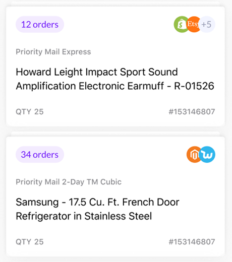 grouped shipments